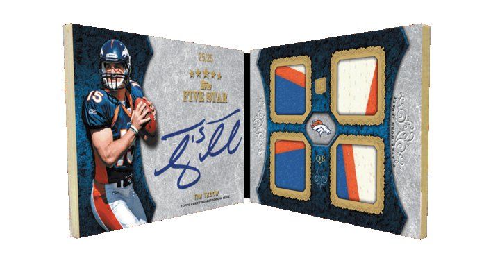 2010 Topps Five Star Tim Tebow Quad Relic Autograph Book #/25