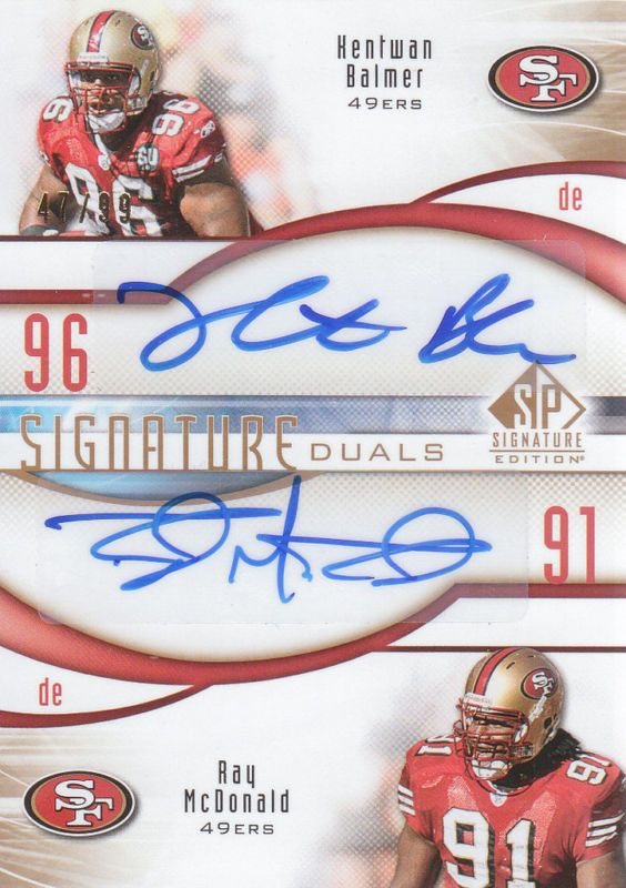 2009 Upper Deck Sp Signature Dual Balmer McDonald 49ers