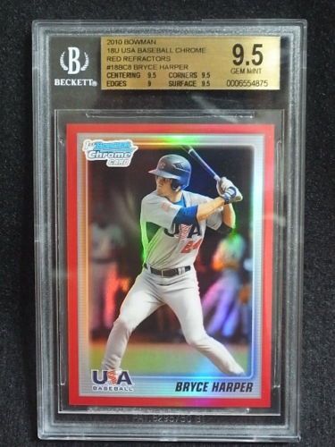 2010 Bowman USA Bryce Harper Red BGS 9.5