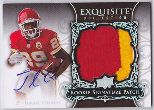 2008 UD Exquisite Jamaal Charles Patch Auto Rookie RC