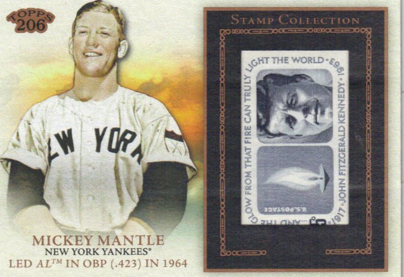 2010 Topps 206 Mickey Mantle Stamp Card