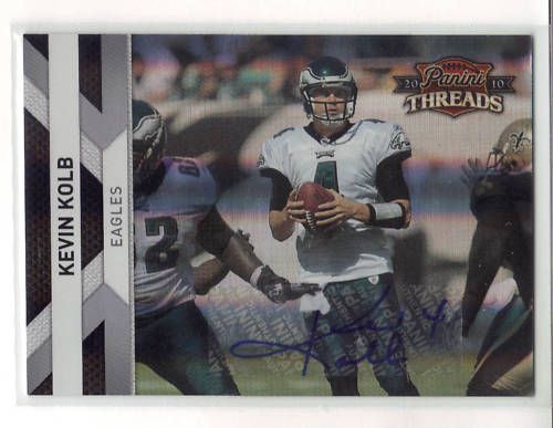2010 Panini Threads Kevin Kolb Silver Parallel Autograph