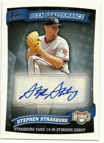 2010 Topps Update Peak Performance Stephen Strasburg Autograph #PPA-SS