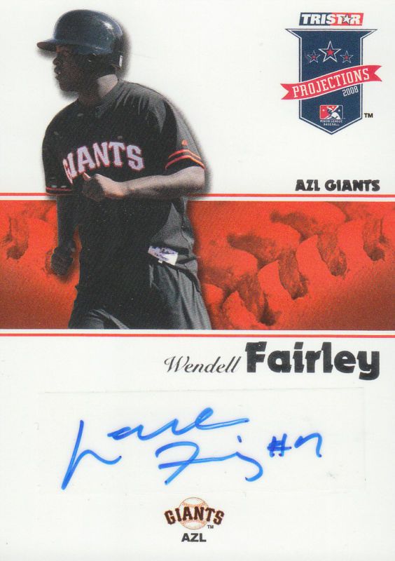 2008 TriStar Projections Wendell Fairley Autograph