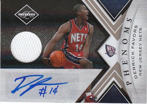 2010/11 Panini Limited Derrick Favors Autograph Phenoms Material RC Card