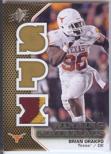 2010 UD SPx Brian Orakpo Winning Materials Patch