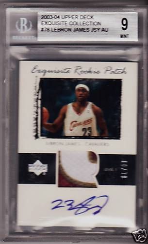 2003/04 Upper Deck Exquisite LeBron James Patch Auto Rookie RC