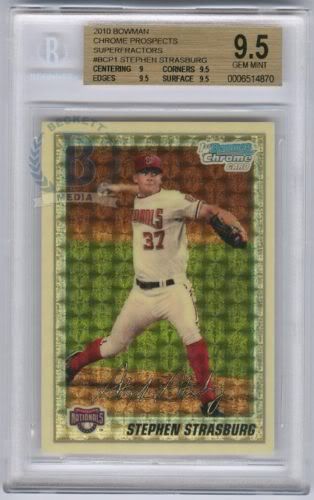 2010 Bowman Stephen Strasburg Superfractor BGS 9.5