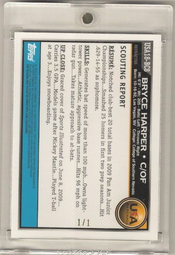 2010 Bowman Chrome USA Bryce Harper Superfractor Back