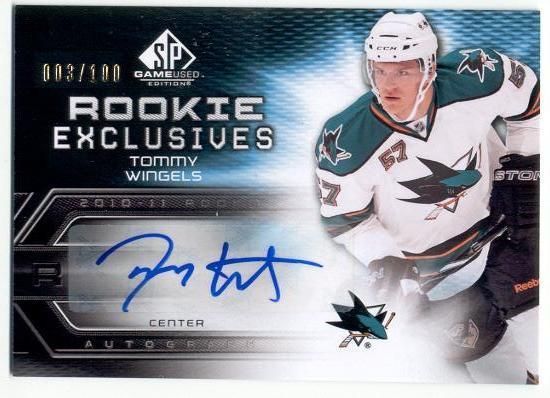 2010/11 UD Sp Game Used TOMMY WINGELS RC Exclusive Auto