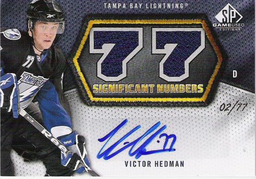 2010/11 UD Sp Game Used Victor Hedman Significant Numbers