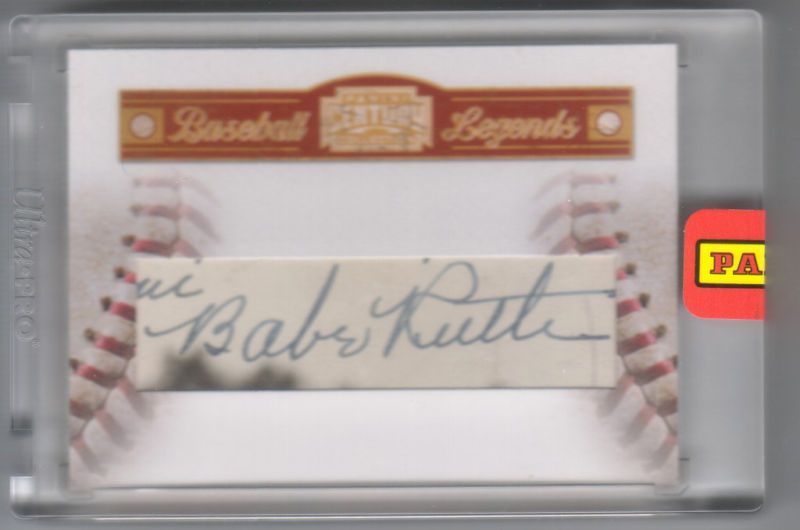 2010 Panini Century Collection Babe Ruth Cut Autograph