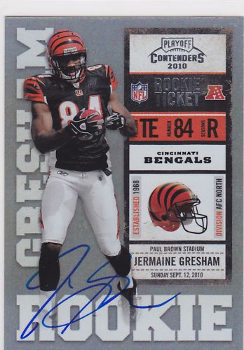 2010 Playoff Contenders Jermaine Gresham Autograph RC Ticket Card