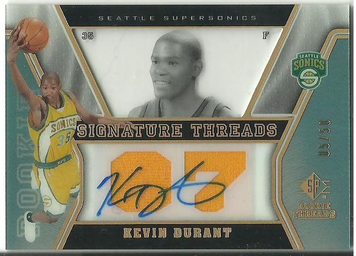 2007/08 SP Rookie Threads Kevin Durant Autograph
