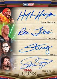 2010 TNA Icons Hulk Hogan Ric Flair Sting Triple Auto