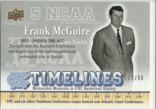 2010 Upper Deck Timelines Frank McGuire