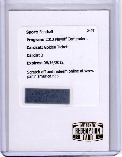 2010 Panini Playoff Contenders Aaron Rodgers Golden Ticket Redemption Card Front