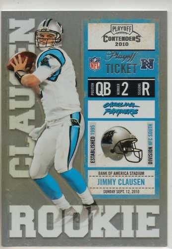 2010 Playoff Contenders Jimmy Clausen No Autograph RC Ticket #/99 Parallel
