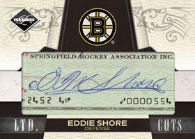 2010/11 Panini Limited Eddie Shore Cut Signature Autograph