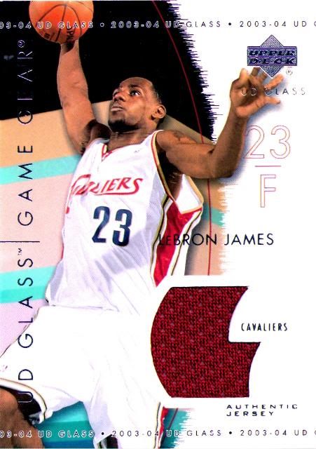 03/04 UD Glass LeBron James Game Gear Jersey Card