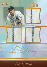 2011 Topps Tribute Lou Gehrig Triple Relic Stripe Yankees