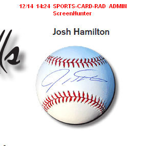 2010 Just Minors Josh Hamilton Autographed Baseball