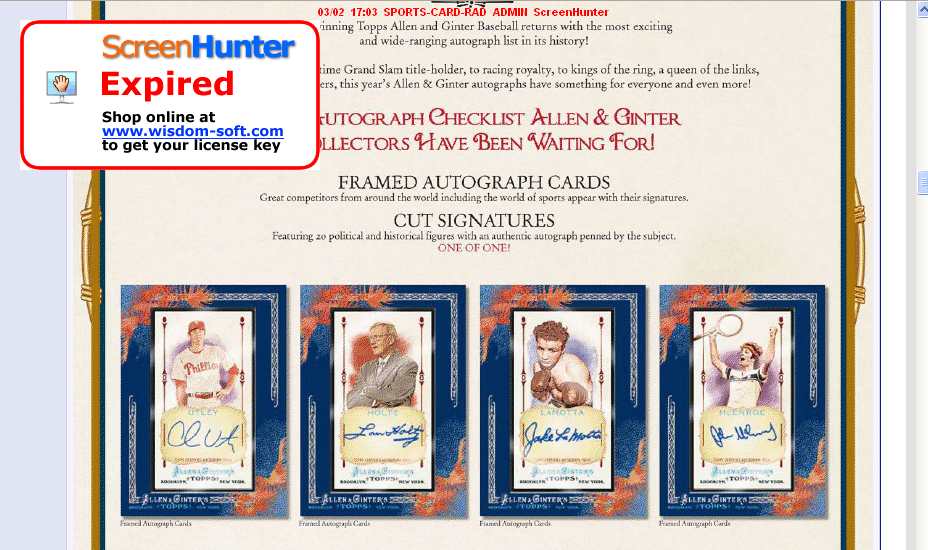 2011 Topps Allen & Ginter Framed Autographs