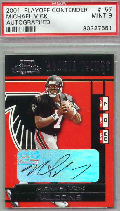 2001 Playoff Contenders Michael Vick Autograph Auto RC Rookie Card