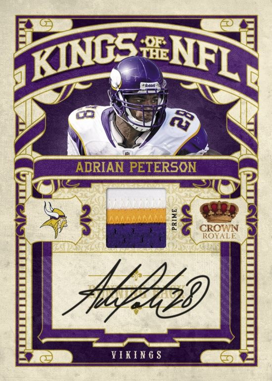 2010 Crown Royale Adrian Peterson Kings of the NFL Jersey Patch Auto