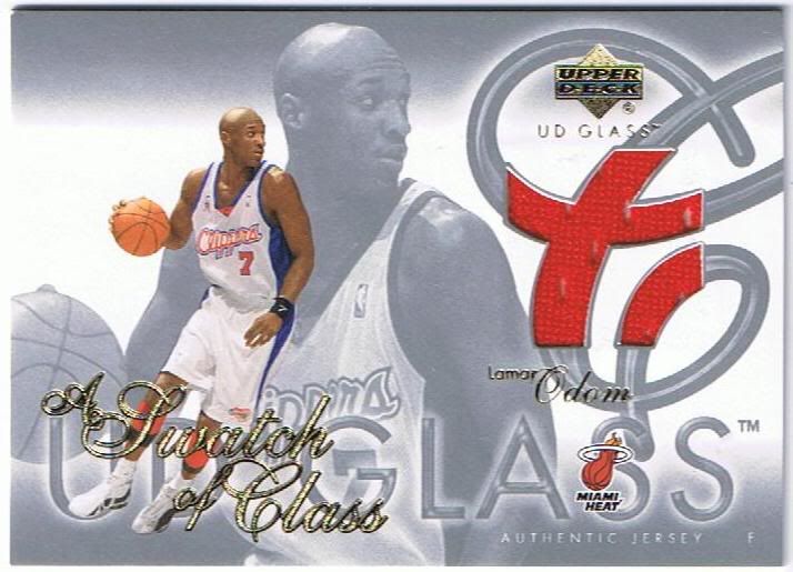 03/04 UD Touch of Class Lamar Odom Jersey SCLO