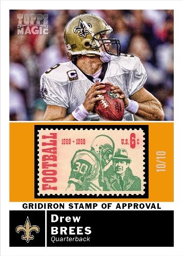 2010 Topps Magic Drew Brees Stamp of Approval #/10