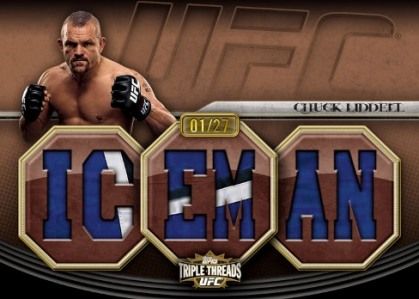 2010 Topps UFC Chuck Liddell Triple Threads Knockout Relic Jersey Card