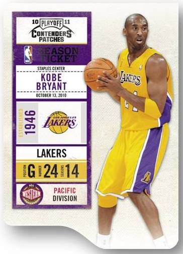 2010/11 Panini Contenders Patches Season Ticket Kobe Bryant Card