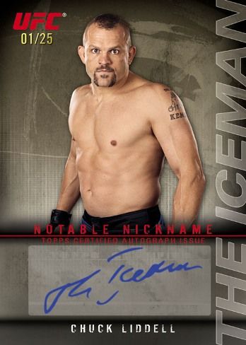 2010 Topps UFC Knockout Notable Nickname Chuck Lidel Iceman Autograph