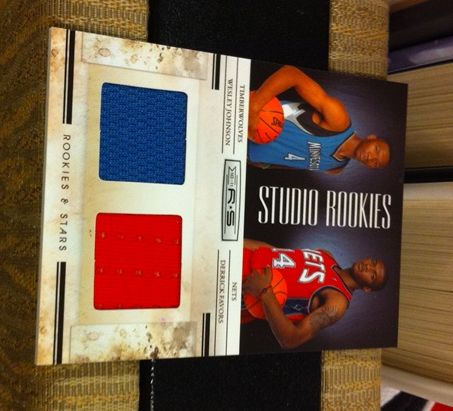 2010/11 Panini Studio Rookies Wesley Johnson Derrick Favors Dual Material Card