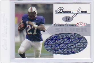 2005 Sage Autographed Brandon Jacobs Rookie Auto