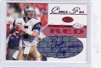 2005 Sage Autographed Charlie Frye Auto RC