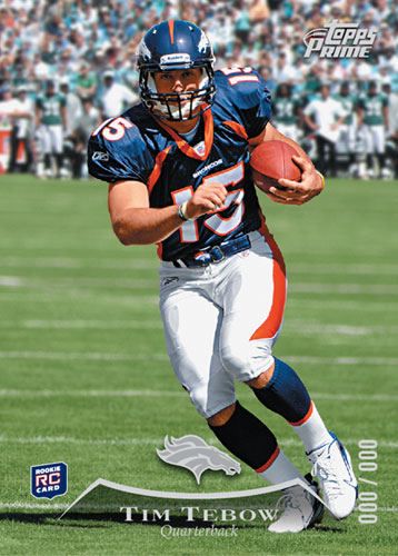 2010 Topps Prime Tim Tebow RC Card