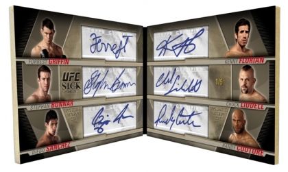 2010 Topps UFC Knockout Sick Sigs 6 Way Autograph Book Card