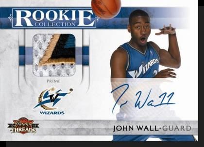 2010/11 Panini Threads Rookie Collection Materials John Wall Autograph