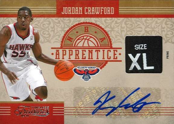 2010-11 Panini Timeless Treasures Jordan Crowford NBA Apprentice Autograph Material Card