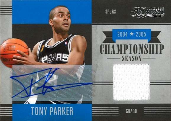 2010-11 Panini Timeless Treasures Tony Parker Championship Season Jersey Autograph Card