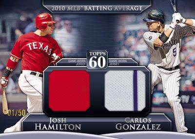 2011 Topps Hamilton/Gonzalez Dual Jersey #/50