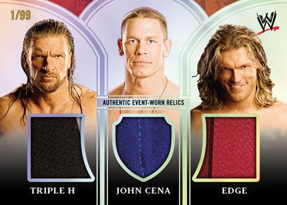 2010 Topps Platinum WWE Triple H/John Cena/Edge Relic