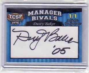 2011 Tri-City Sports Dusty Baker Manager Rivals Dual Cut Autograph