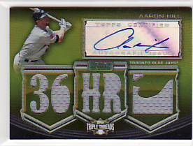 2010 Topps Triple Threads Aaron Hill Autograph Relic /9