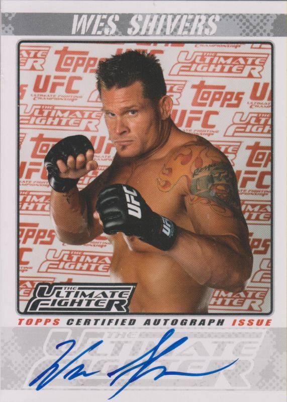 2009 Topps UFC TUF Season 10 Autograph Wes Shivers Card