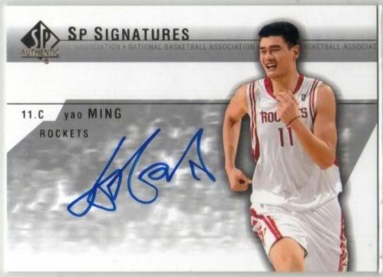 2003-04 Upper Deck SP Authentic Yao Ming Autograph Card
