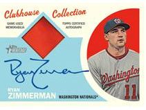 2012 Topps Heritage Ryan Zimmerman Clubhouse Collection Autograph Relic