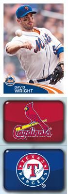 2012 Topps MLB Baseball Stickers Rangers Cardinals Logo